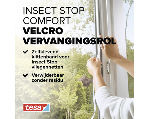 Tesa Insect Stop Comfort klittenband vervangrol voor bevestiging van horren