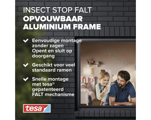 Insectenhor vouwbaar met aluminium frame voor ramen