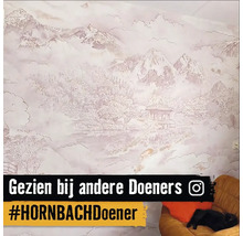 Behang met Aziatisch bergmotief in de kamer