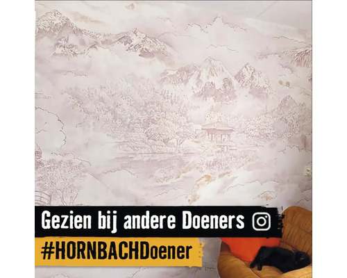 Behang met Aziatisch bergmotief in de kamer