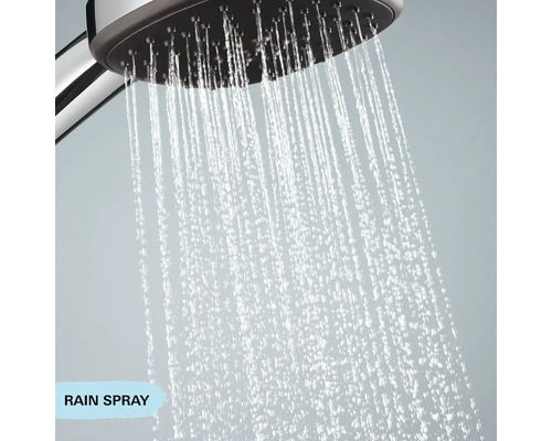 Regendouche met waterstraal