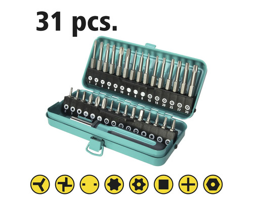 31-delige schroevendraaierbitset in open doos