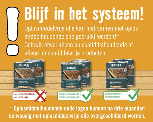 Informatie over het gebruik van oplosmiddelvrije en oplosmiddelhoudende oliën
