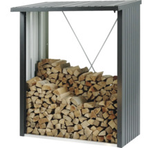 Metalen brandhoutopslag met brandhout
