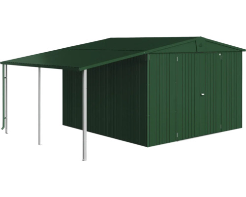Metalen tuinhuis met carport