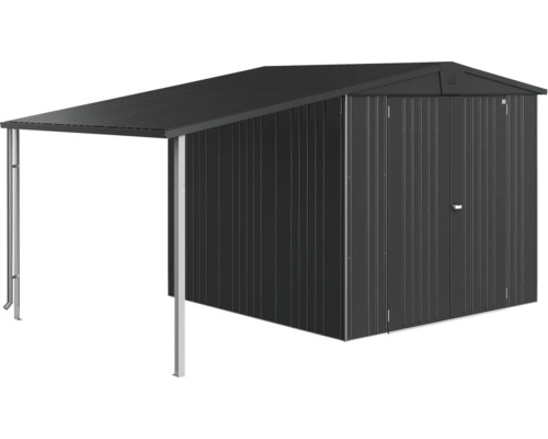 Metalen tuinhuis met aanbouw