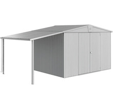 Metalen gereedschapsschuur met aanbouw