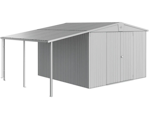 Metalen tuinhuis met afdak voor tuingereedschap en gereedschap