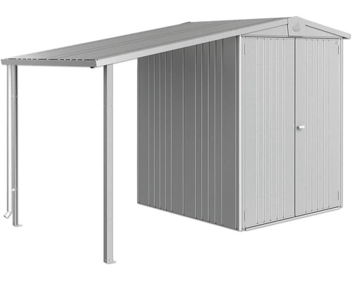 Metalen tuinhuis met aanbouw