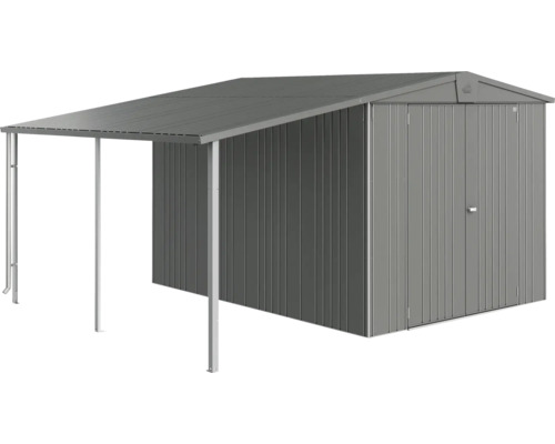 Metalen tuinhuis met overkapping voor extra opslagruimte