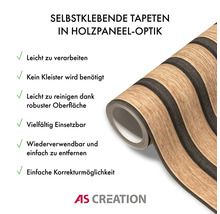 Zelfklevend behang in houten panelen look op rol