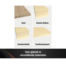 Afbeelding van hout, houten balken, sandwichbalk en sandwichpaneel