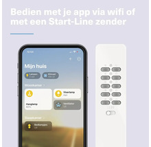 Smartphone met huisbedieningsapp en afstandsbediening