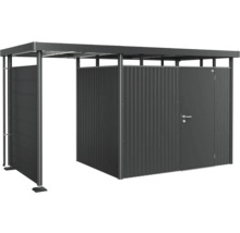 Metalen fietsengarage met afsluitbare deur en open parkeerplaats