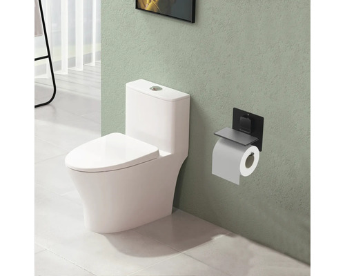 Badkamer scène met toilet en toiletpapierhouder