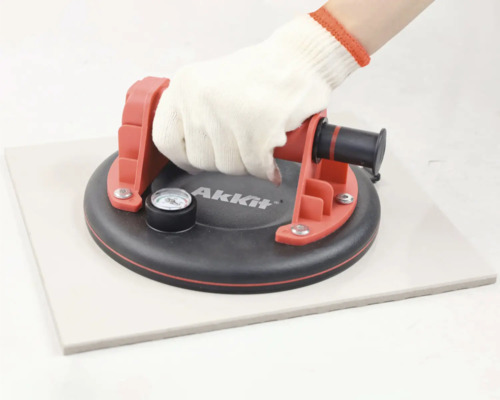 Tegel vacuümheffer met manometer en hand