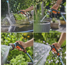 Collage van verschillende toepassingen van een tuinsproeikop