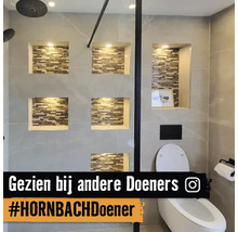 Moderne badkamer met douche, toilet en wandnissen