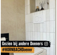 Badkamer met toilet, spoelbak, tegels en decoratie