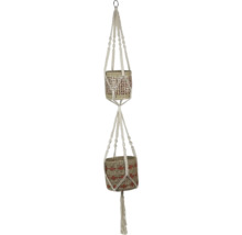 Dubbele macramé plantenhanger voor hangende planten