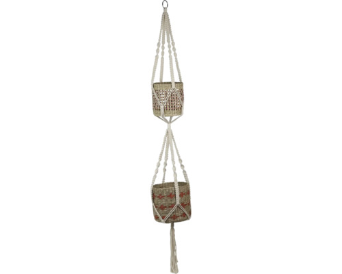 Dubbele macramé plantenhanger voor hangende planten