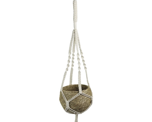 Plantenhanger van touw en mand