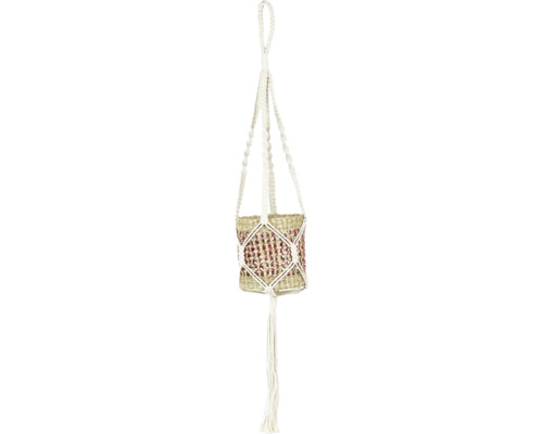 Plantenhanger van rotan met koordophanging