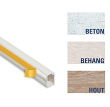 Kunststof kabelkanaal met plakstrip, geschikt voor beton, behang en hout