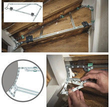 Trapleuningmontageset met montage op een houten trap