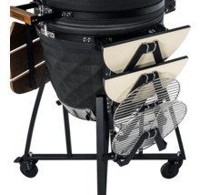 Kamado-barbecue met bijzettafels en grillroosters