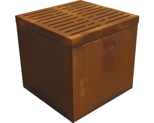 Vierkante metalen plantenbak met sleufpatroon