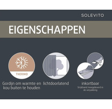 Solevito gordijneigenschappen: Thermo, houdt warmte binnen en kou buiten, inkortbaar met meegeleverde strijkband