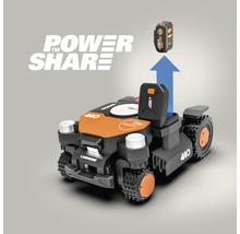 Worx Landroid robotmaaier met accu en Power Share belettering