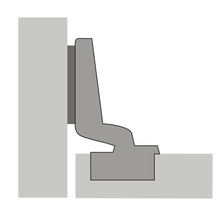 Illustratie van een meubelscharnier op een deur