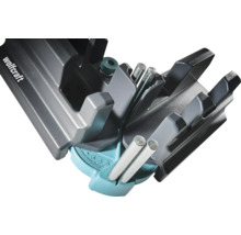 Wolfcraft zwaaihaak en verstekbak van kunststof met metalen pennen voor het nauwkeurig instellen en zagen van verstekhoeken.