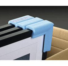 Schuimbeschermers op een fotolijst voor veilig transport