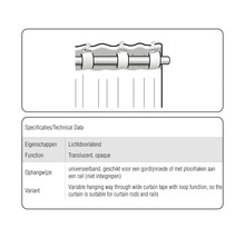 Afbeelding van variabele ophanging van gordijnen met universeelband voor gordijnroeden en rails