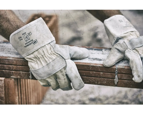 Gebol Worker lederen veiligheidshandschoenen tillen een baksteen