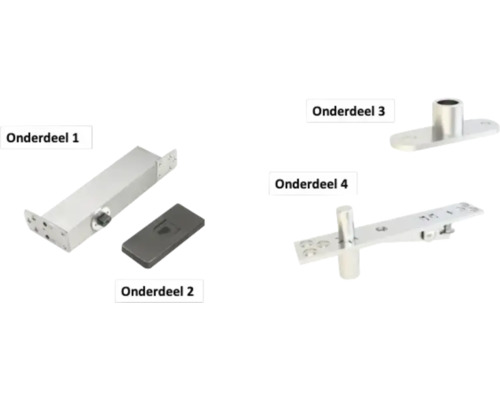 Diverse deurdranger onderdelen