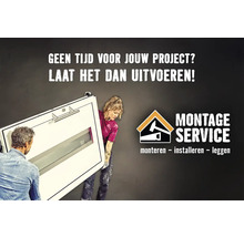 Hornbach montageservice: vakmensen dragen deur met raam