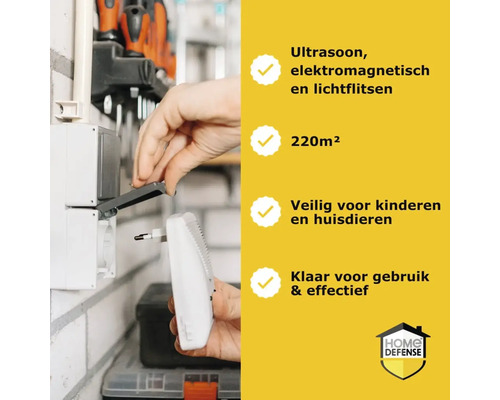 Ongediertebestrijding apparaat wordt aangesloten op een stopcontact