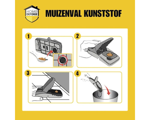 Instructies voor het gebruik van een kunststof muizenval