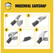 Instructies voor het gebruik van de Home Defense Muisval Safesnap in vijf stappen