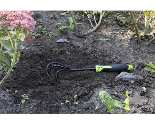 Tuinhark in de grond naast een bloem