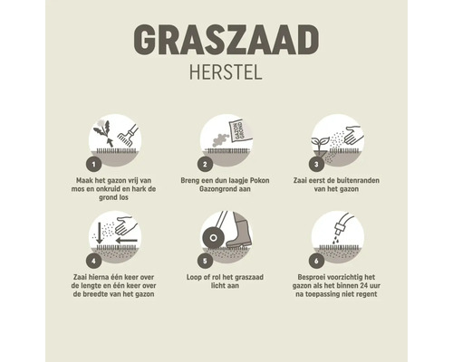 Instructies voor het herstellen van graszaad met zes stappen