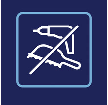 Symbool niet boren of zagen.