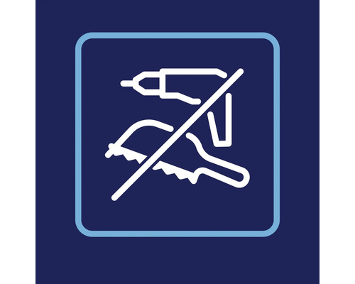 Symbool niet boren of zagen.