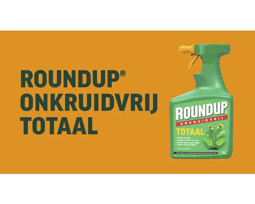 Roundup AC Onkruidvrij Totaal spuitfles 1 liter voor onkruidbestrijding, zonder glyfosaat, snelle werking, zichtbaar effect na 3 uur.
