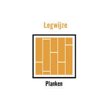 Symbool voor de legwijze van planken in een versprongen patroon.