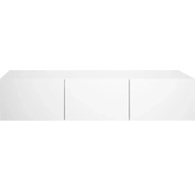 Moderne, greeploze hangkast in het wit met drie deuren voor een minimalistische opbergruimte.